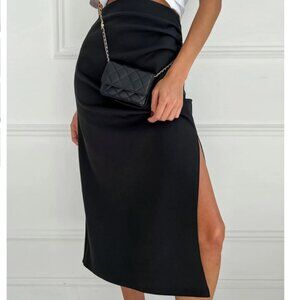 Utility Ruched Midi Skirt